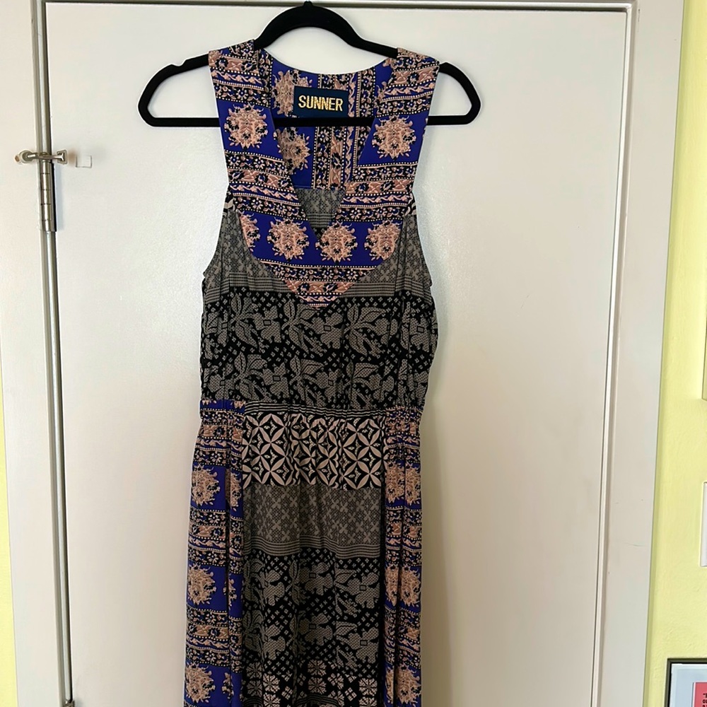 Silk Maxi Sleeveless Dress by Sunner Size Small